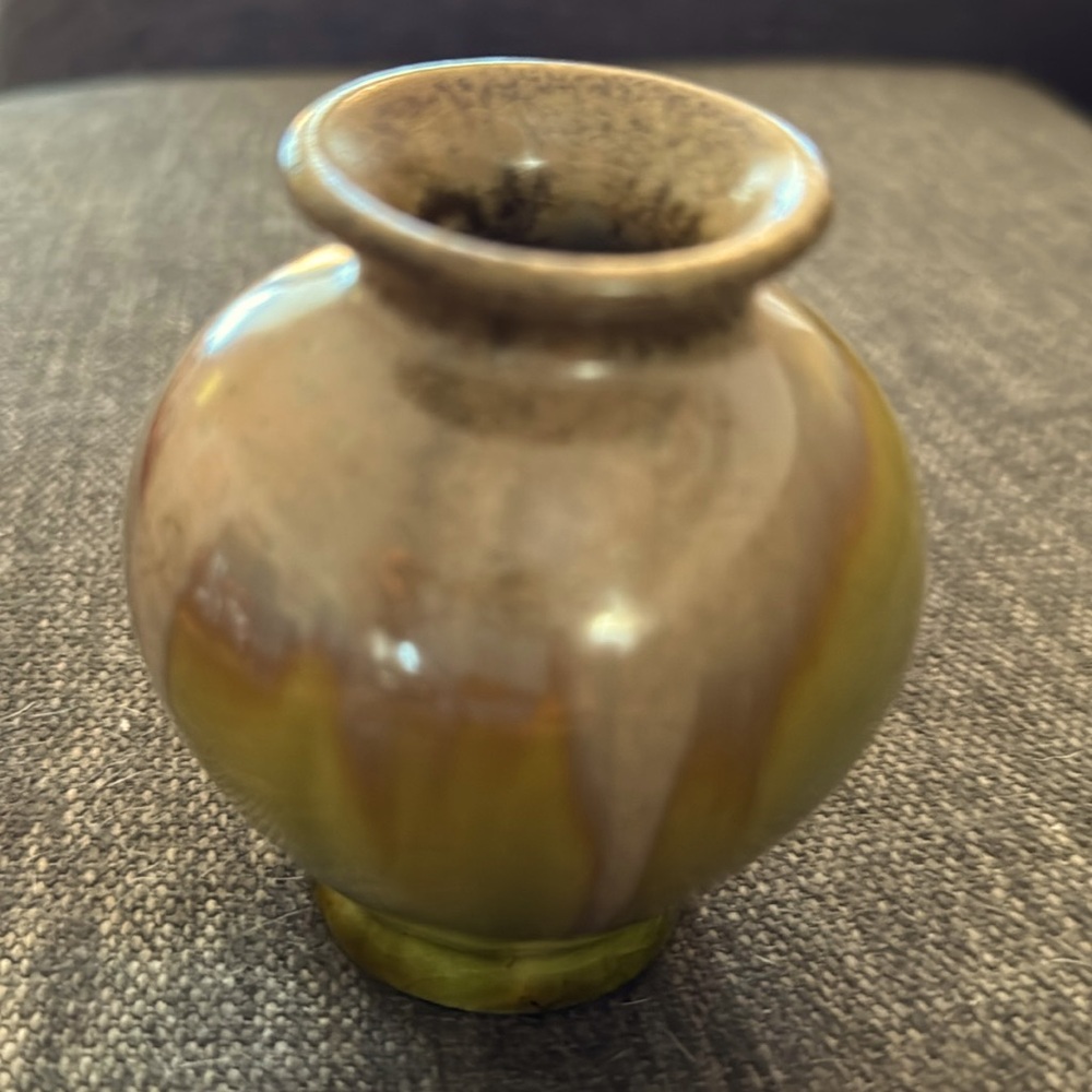 Vintage miniature hand thrown stoneware vase